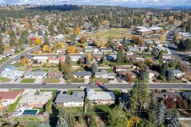 5801 N Drumheller St, Spokane, WA 99205 - aerial overview of property's location featuring nearby suburban area