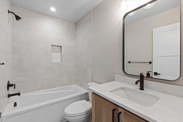 16931 E 16th Ln, Spokane Valley, WA 99037 - full bath with vanity, shower / washtub combination, and recessed lighting