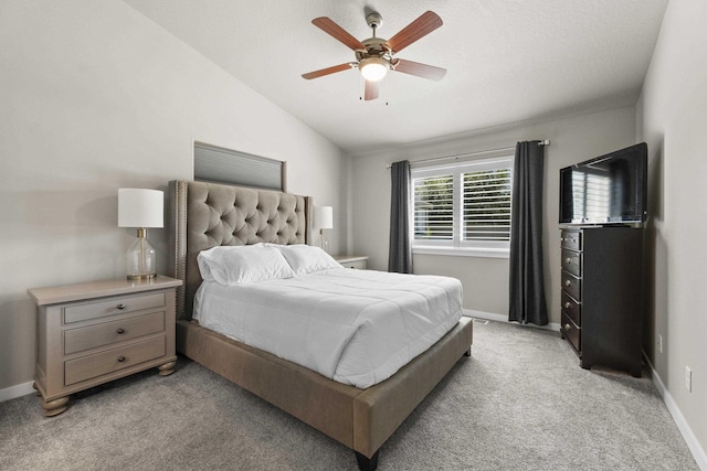 2373 N Colonial Rd, Liberty Lake, WA 99016 - bedroom with lofted ceiling, light colored carpet, and ceiling fan