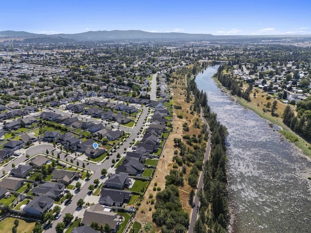 2373 N Colonial Rd, Liberty Lake, WA 99016 - aerial view of property's location with nearby suburban area and a water and mountain view