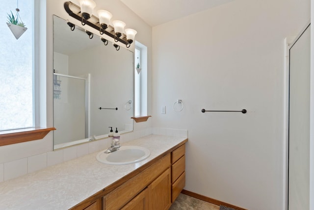 17813 N Lidgerwood St, Colbert, WA 99005 - bathroom featuring vanity and a shower stall