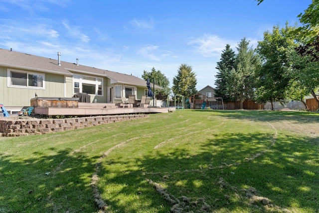 17813 N Lidgerwood St, Colbert, WA 99005 - view of yard featuring a playground and a hot tub