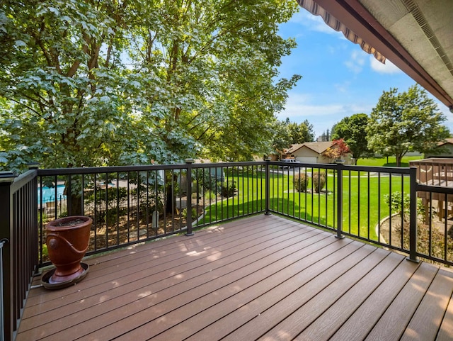3808 S Alder Dr, Spokane, WA 99223 - wooden terrace featuring a yard