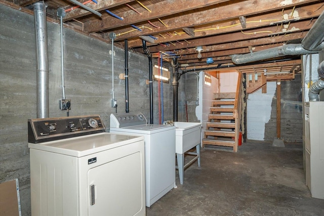2323 E Rich Ave, Spokane, WA 99207 - unfinished basement featuring independent washer and dryer