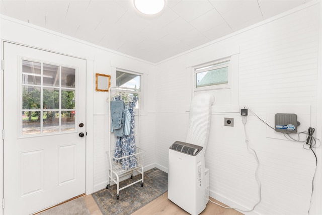 1227 E Providence Ave, Spokane, WA 99207 - laundry area featuring electric dryer hookup and wood finished floors