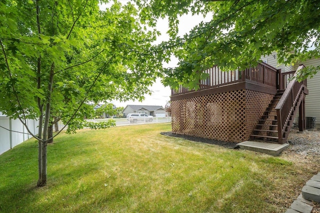 10002 W Richland Rd, Cheney, WA 99004 - view of yard featuring a wooden deck and stairs