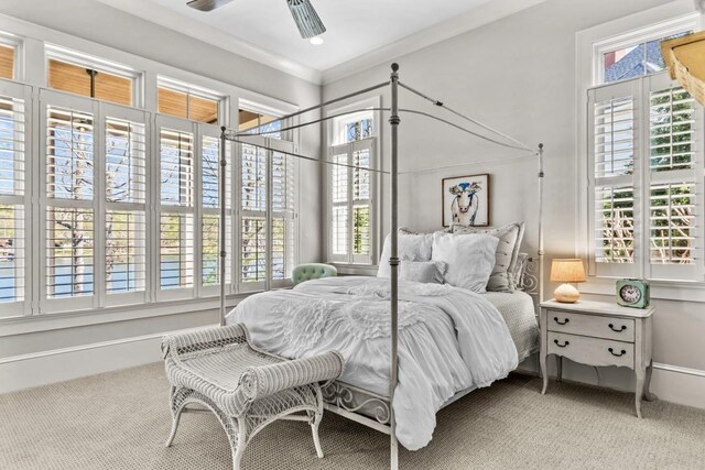 1611 Lighthouse Cir, Greensboro, GA 30642 - bedroom featuring a ceiling fan, carpet, baseboards, and crown molding