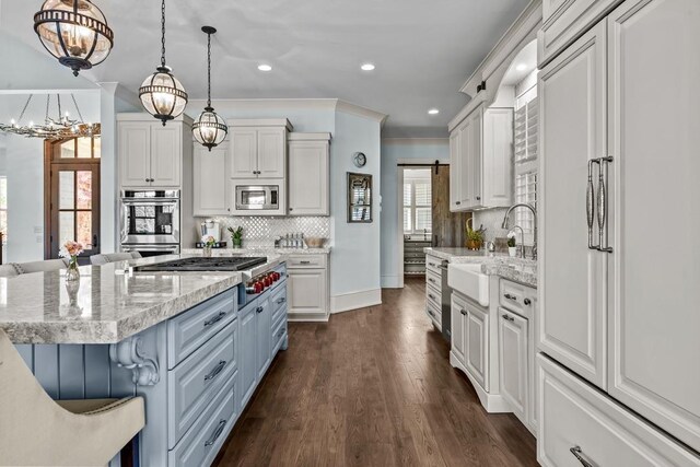 1611 Lighthouse Cir, Greensboro, GA 30642 - kitchen with white cabinetry, a sink, tasteful backsplash, and appliances with stainless steel finishes