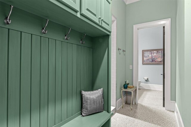 1611 Lighthouse Cir, Greensboro, GA 30642 - mudroom with baseboards and carpet flooring