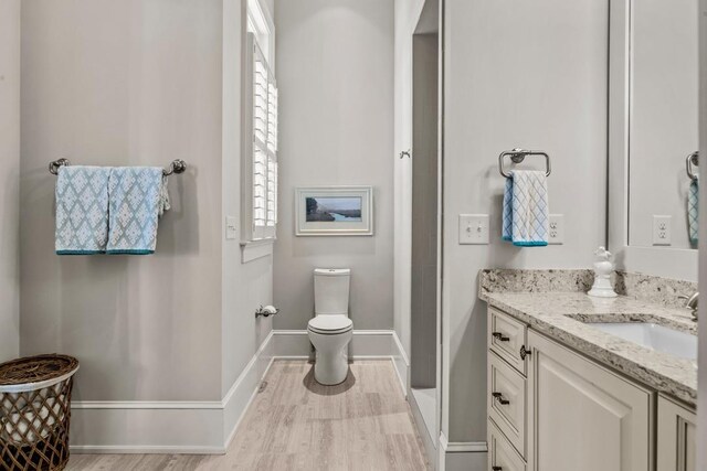 1611 Lighthouse Cir, Greensboro, GA 30642 - full bathroom with baseboards, toilet, vanity, and wood finished floors