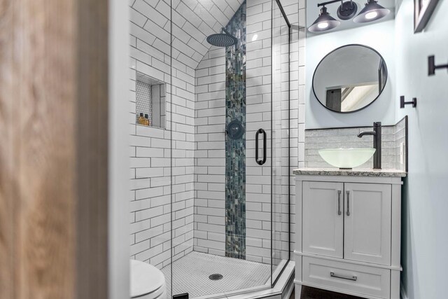 1611 Lighthouse Cir, Greensboro, GA 30642 - full bath featuring toilet, a stall shower, and vanity
