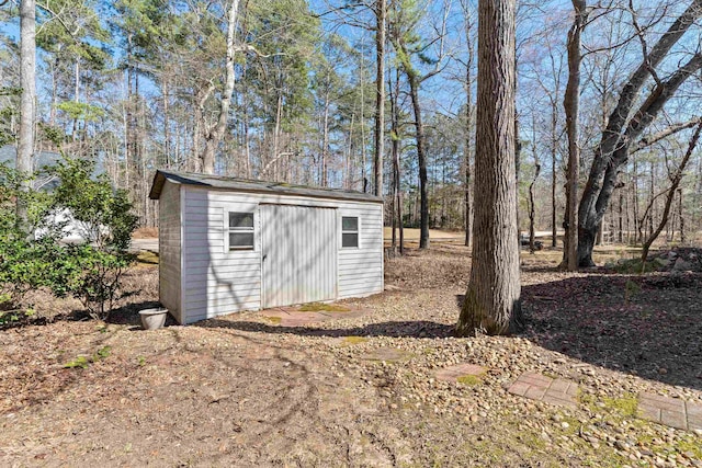 view of shed