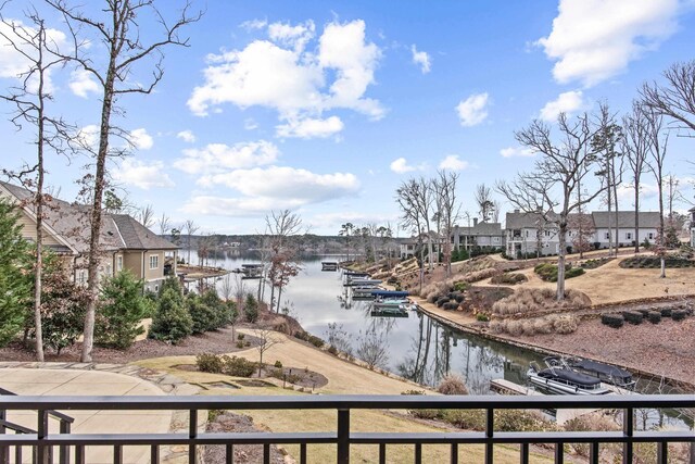 water view with a dock