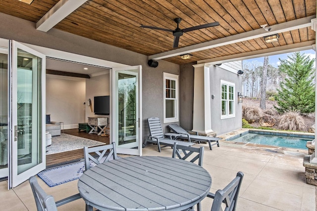 view of patio / terrace with ceiling fan