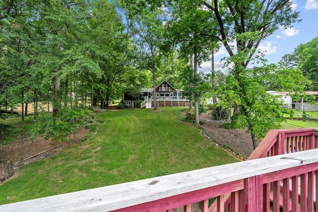 150 Possum Point Dr, Eatonton, GA 31024 - view of grassy yard featuring stairway