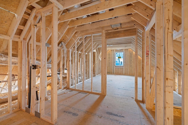 view of unfinished attic