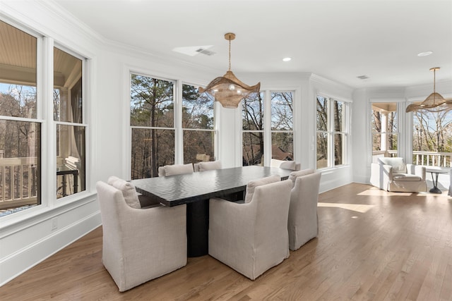 sunroom featuring visible vents