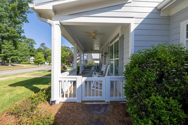 746 Markhams Dr, Madison, GA 30650 - view of patio with a porch and a ceiling fan