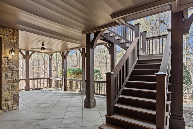 view of patio / terrace featuring ceiling fan