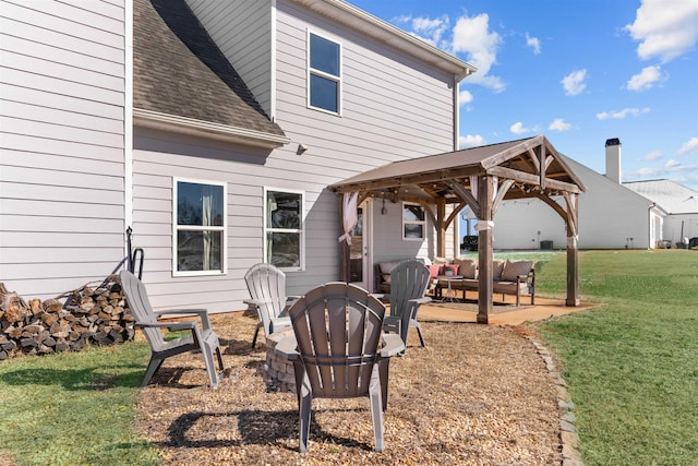 exterior space with a gazebo