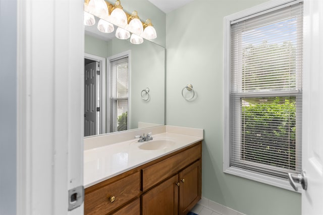 1060 Old Rock Rd, Greensboro, GA 30642 - bathroom with vanity, tile patterned flooring, and baseboards