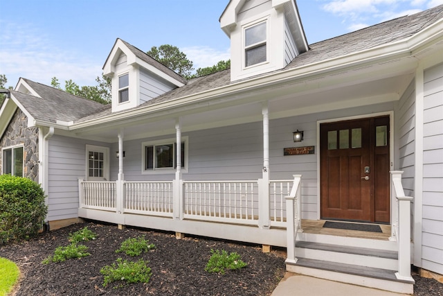 1060 Old Rock Rd, Greensboro, GA 30642 - doorway to property featuring a porch and roof with shingles