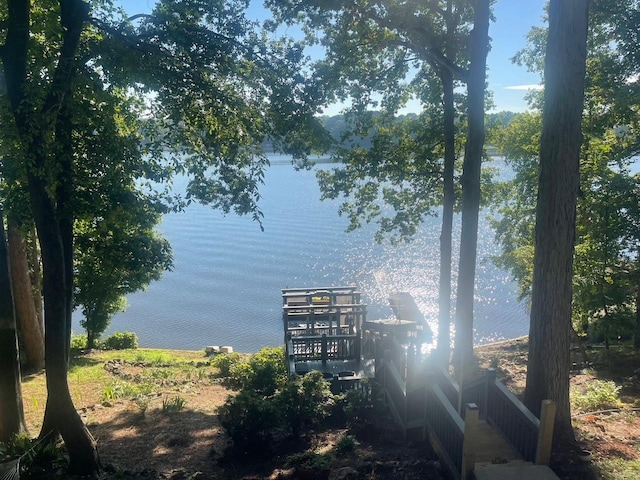 dock featuring a water view