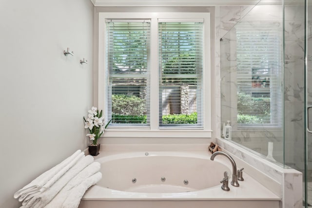1050A Tailwater, Greensboro, GA 30642 - bathroom with a tub with jets and a marble finish shower