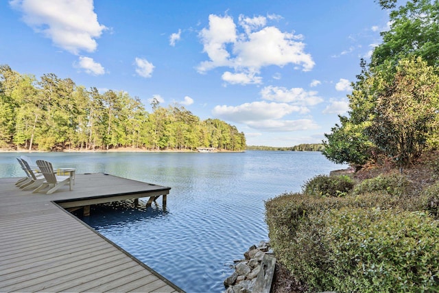 2030 Linger Longer Dr, Greensboro, GA 30642 - view of dock featuring a wooded view and a water view