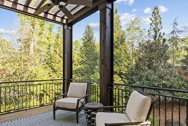 2030 Linger Longer Dr, Greensboro, GA 30642 - sunroom with a ceiling fan