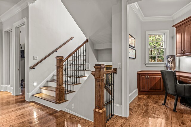 2030 Linger Longer Dr, Greensboro, GA 30642 - home office featuring wood finished floors, crown molding, and baseboards