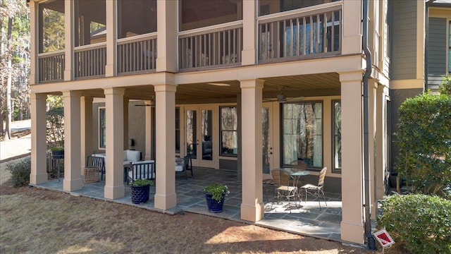 view of patio featuring french doors