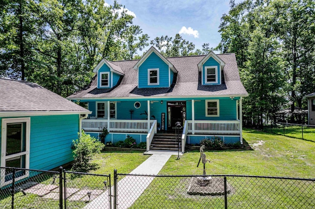 138B Little River Run, Eatonton, GA 31024 - view of front of home with covered porch, a gate, and roof with shingles