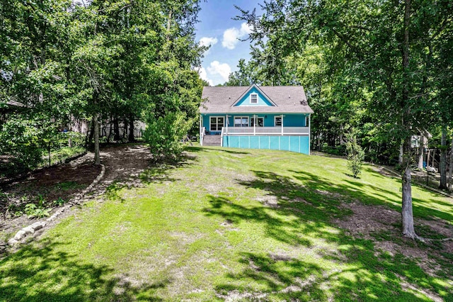 138B Little River Run, Eatonton, GA 31024 - view of grassy yard featuring a wooden deck