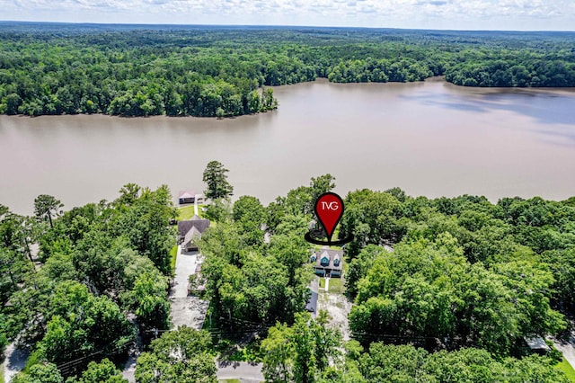 138B Little River Run, Eatonton, GA 31024 - drone / aerial view of a heavily wooded area and a nearby body of water