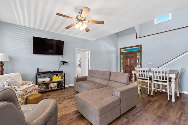 138B Little River Run, Eatonton, GA 31024 - living room featuring ceiling fan and wood finished floors