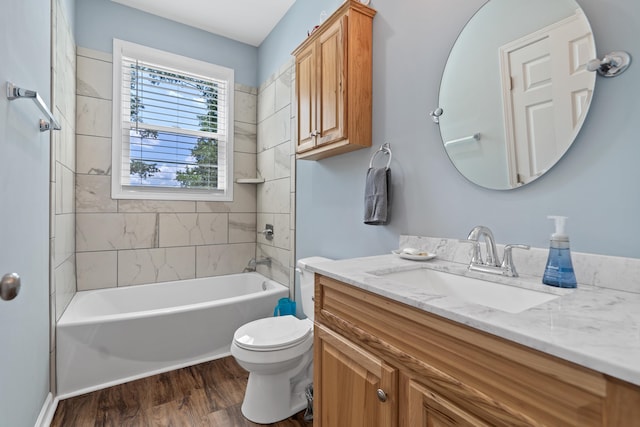 138B Little River Run, Eatonton, GA 31024 - full bathroom featuring vanity, wood finished floors, and bathtub / shower combination