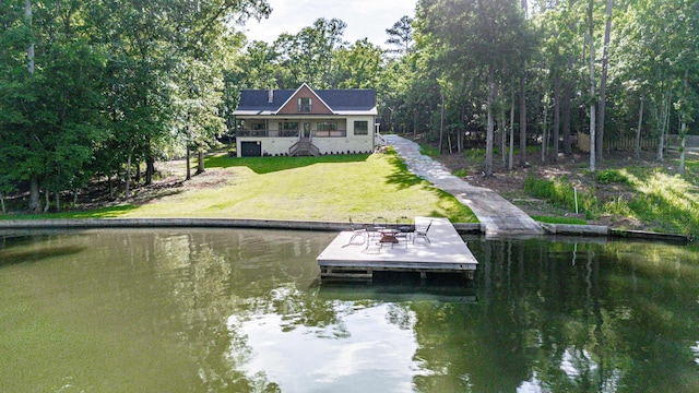 1005 Dennis St, Eatonton, GA 31024 - dock area featuring a water view and a lawn