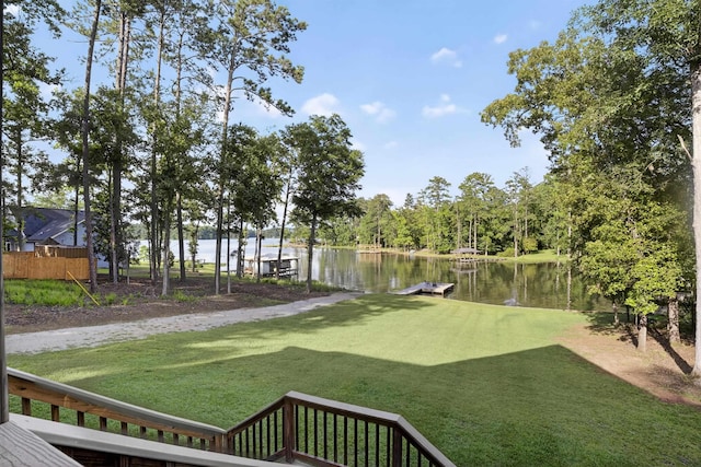 1005 Dennis St, Eatonton, GA 31024 - view of grassy yard featuring a water view and a dock