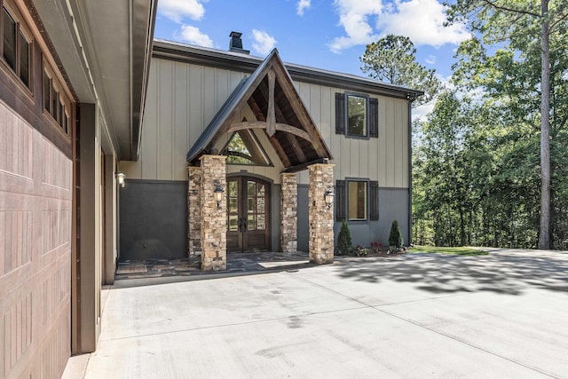 exterior space featuring french doors