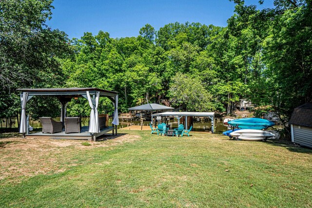 view of yard featuring a gazebo