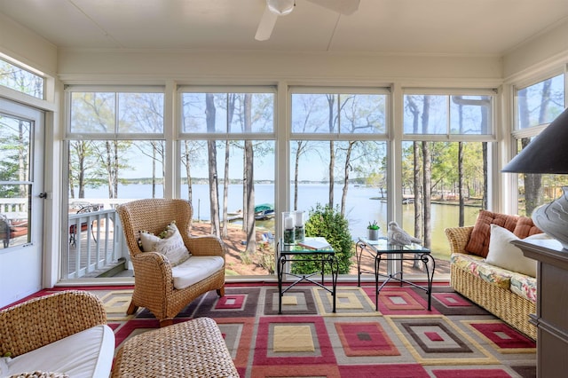 261 Reynolds Dr, Eatonton, GA 31024 - sunroom featuring a water view