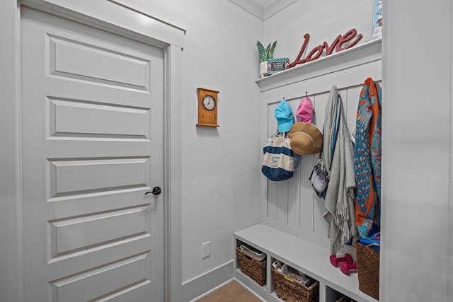 1181 Hidden Hills Cir, Greensboro, GA 30642 - mudroom with baseboards and wood finished floors