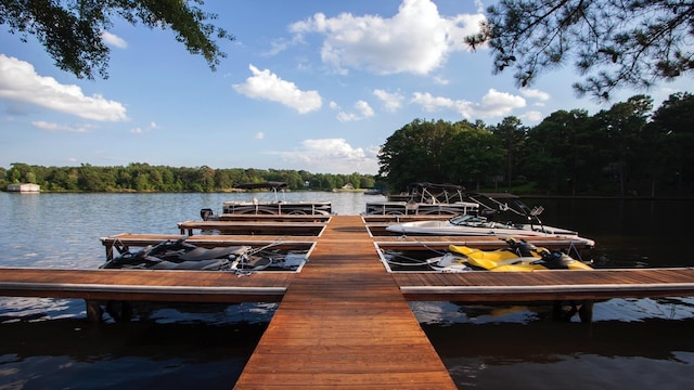 1181 Hidden Hills Cir, Greensboro, GA 30642 - dock area featuring a water view and a forest view