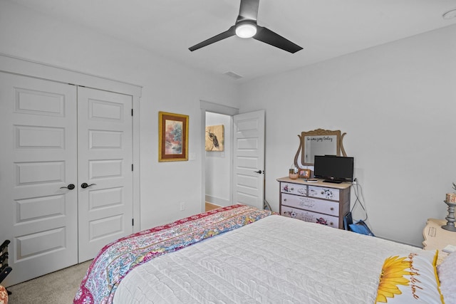 1181 Hidden Hills Cir, Greensboro, GA 30642 - bedroom featuring carpet, a closet, and ceiling fan