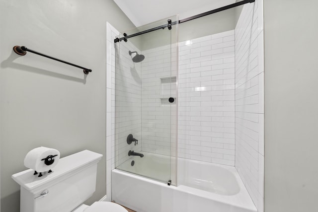 855 Jasper St, Madison, GA 30650 - bathroom with toilet and shower / bath combination with glass door