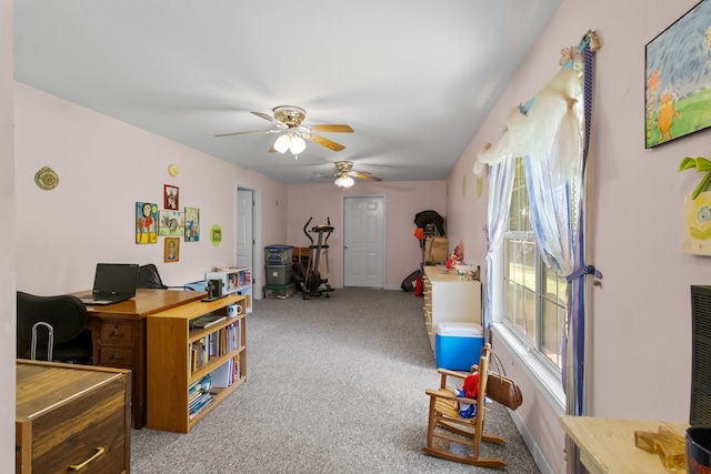1027 Harper St, Madison, GA 30650 - playroom with carpet floors and ceiling fan