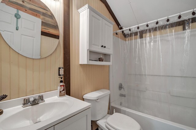 full bathroom with vanity, toilet, and shower / bath combination