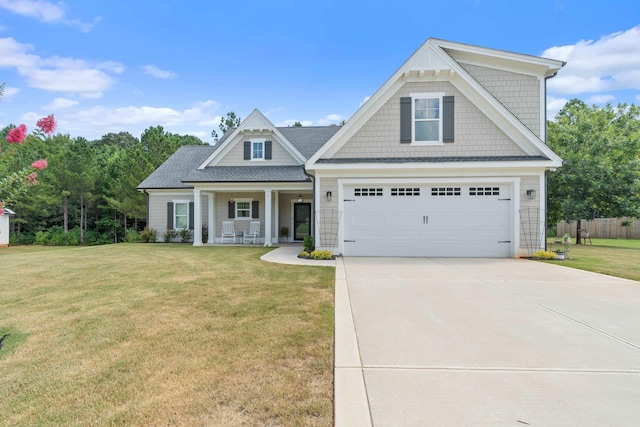 165 Hunters Chase Ct, Eatonton, GA 31024 - view of front of house featuring a porch, driveway, a shingled roof, and a garage