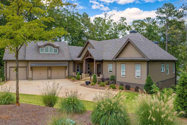 craftsman house with a garage